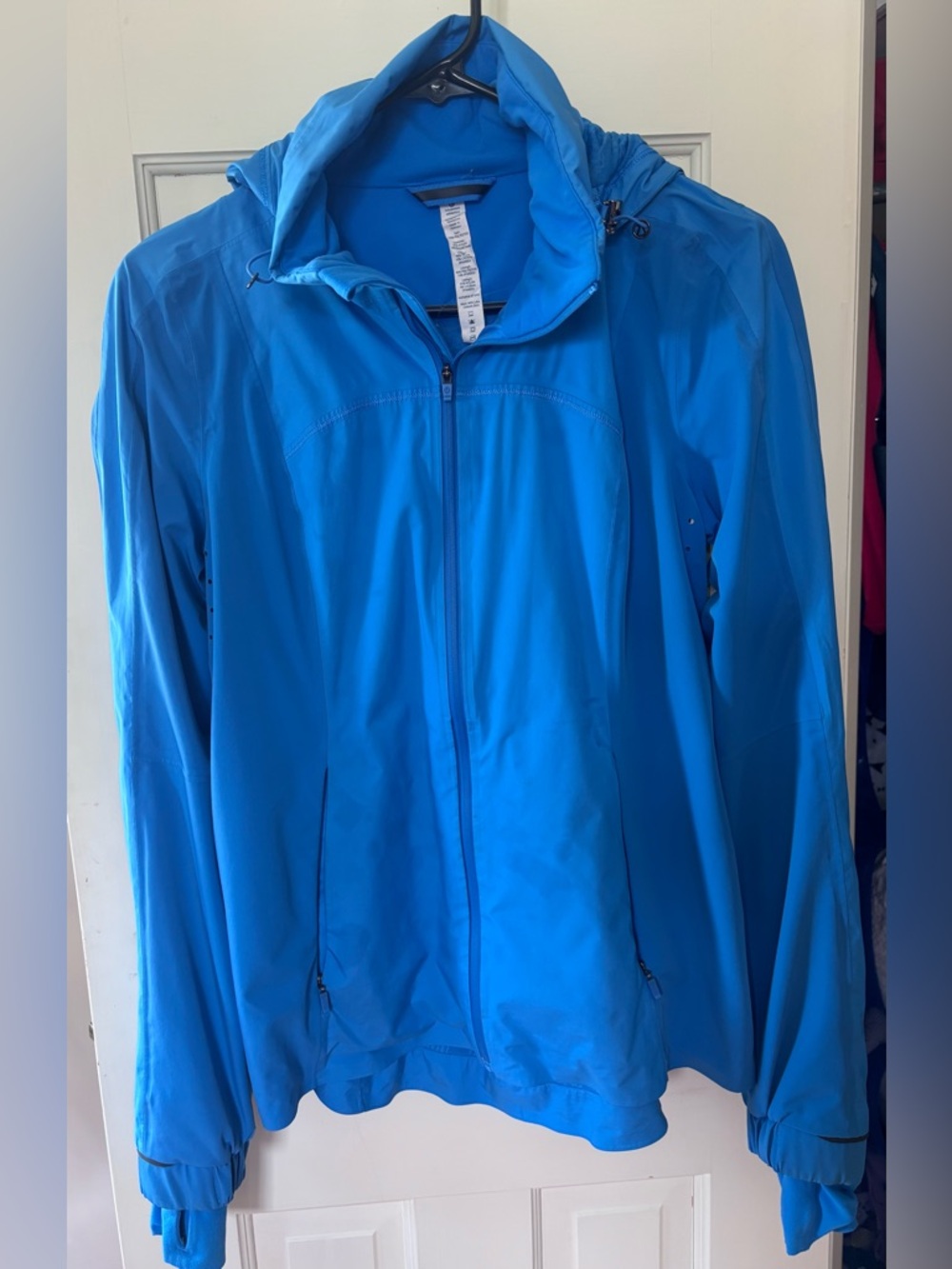 Bright Blue Lululeon Lightweight Hooded Jacket size 6